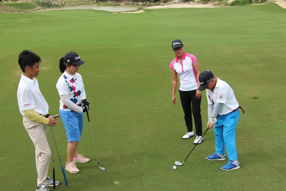 Encouraging the next generation of Vietnamese golfers is a priority for Ms Nhung in her teaching role at The Bluffs