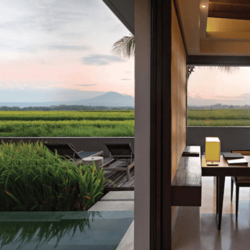 All of Soori Bali’s 48 villas feature private pools with sweeping vistas of the ocean or rice fields.