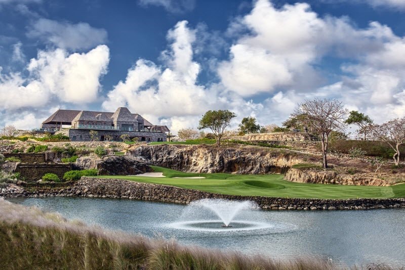 The 18th hole at Bukit Pandawa Golf & Country Club in Bali