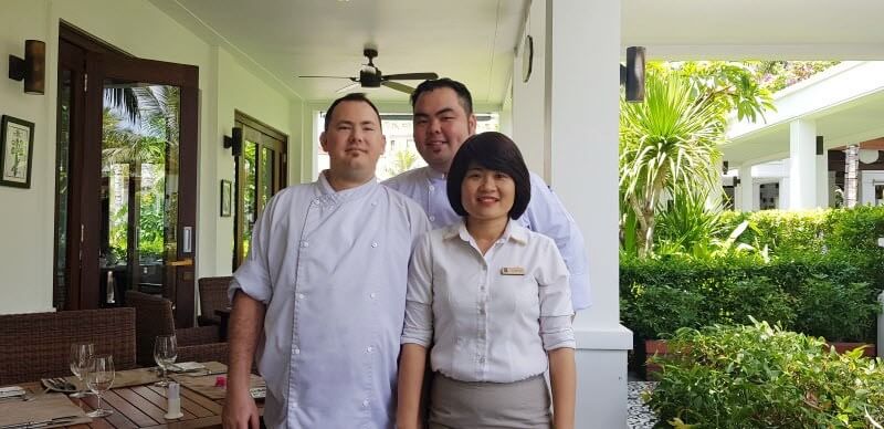 The Anam has appointed Wayne Cameron (left), Ye Chang Sheng (centre) and Vu Thi Huong Giang to the positions of executive sous chef, executive chef and director of F&B respectively in the lead up to the resort’s opening of a sports bar and grill by the beach.