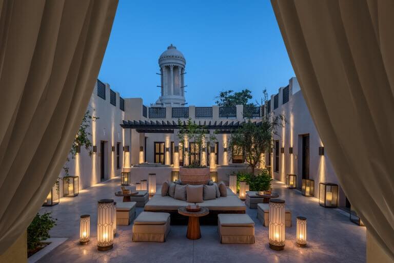 The outdoor majlis at Al Bait Sharjah