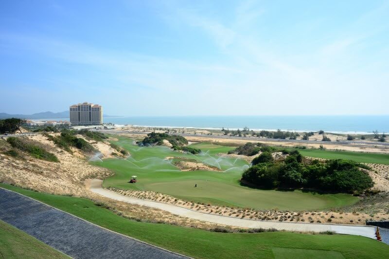 The terrace at Infinity, the clubhouse bar/restaurant at The Bluffs Ho Tram Strip, offers incredible views of the Greg Norman-designed layout