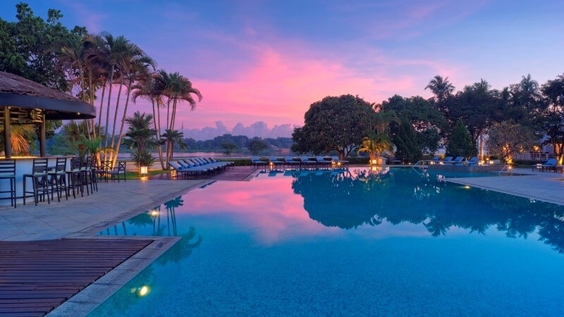 The riverside pool at Azerai La Residence, Hue