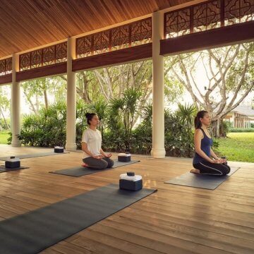 Azerai Can Tho’s outdoor yoga pavilion