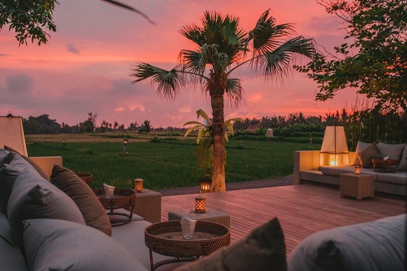 Sunset on the Panen Padi Lounge terrace