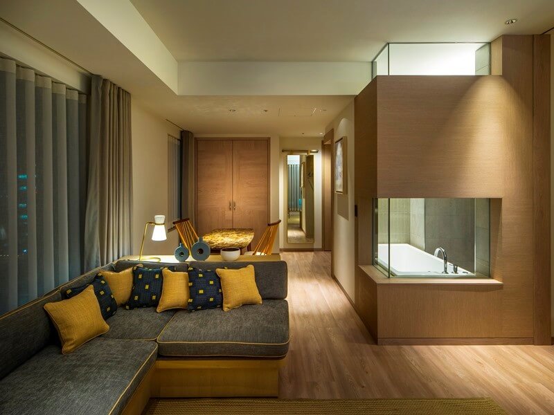 Zentis Osaka - Suite living room at night