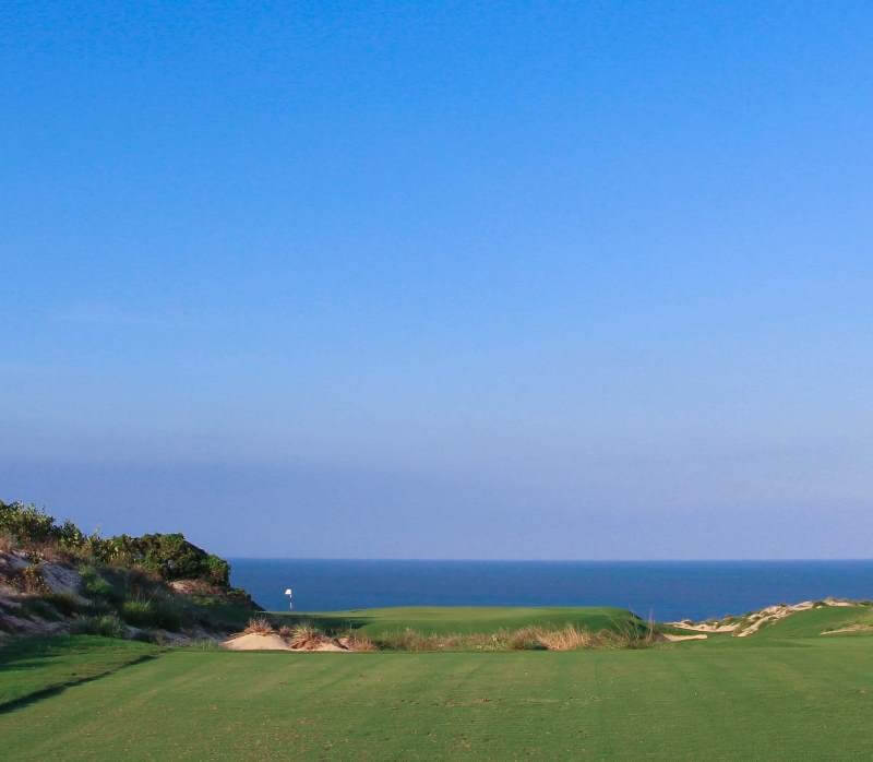 Hole #11 at The Bluffs offers members of the hole-in-one club a spectacular opportunity to score another ace