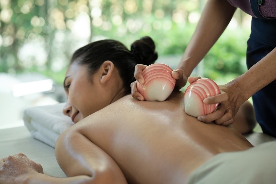 Lava shell massage is a signature treatment at Banyan Tree Spa Krabi.
