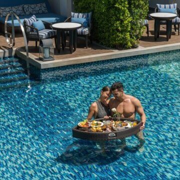 Cupid has aimed his bow at Meliá Koh Samui, enticing couples with floating breakfast, tapas with bubbles and a massage class for couples dubbed the “Ultimate Hands On”.