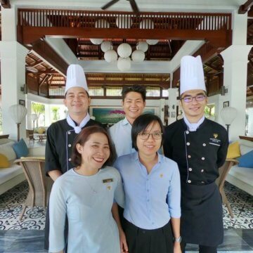 From left to right, Le Huu Nghia, Le Thi Cam Van, Le Thanh Hoa, Nguyen Thi Ngoc Nga and Nguyen Duy Anh have all achieved promotions at The Anam.