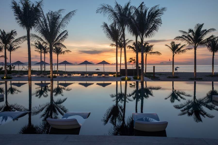 This stunning sunrise image of two of Alma's 12 swimming pools cascading down to the beach, with submerged sun loungers in the foreground, secured the resort's placement as one of the Most Instagrammable Hotel in the World’ competition’s 64 hotel finalists. 