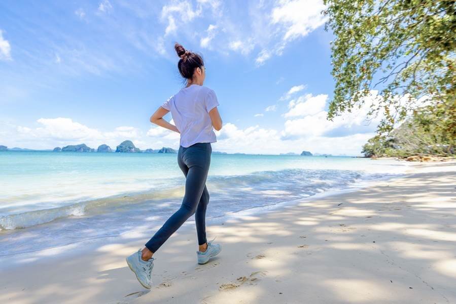 A morning jog at Tubkaek Beach, Krabi