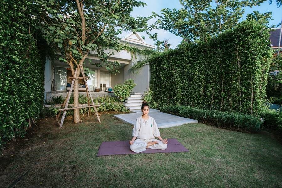 Meditating at a Banyan Tree Krabi pool suite