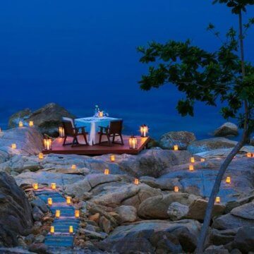 Oasis on the Rocks is a romantic chef’s table on a secluded promontory next to the lapping waters of the Gulf of Thailand