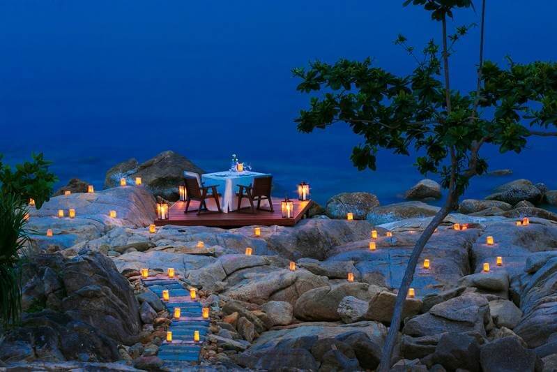 Oasis on the Rocks is a romantic chef’s table on a secluded promontory next to the lapping waters of the Gulf of Thailand