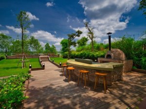 Mekong Villa Wood Pizza Oven and Deck