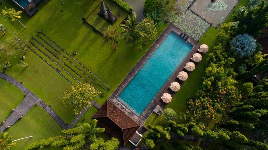 Aerial View of swimming pool at Tanah Gajah, a Resort by Hadiprana