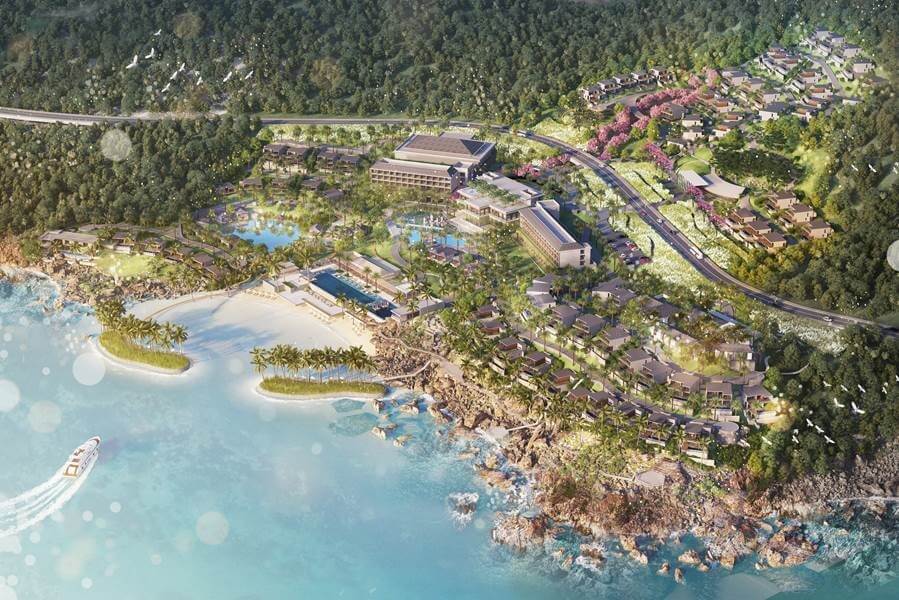 Aerial View (rendering) of Meliá Quy Nhon Beach Resort