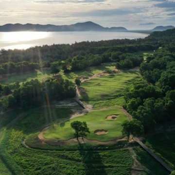 The course at Laguna Golf Lang Co is carved through emerald jungle near the azure East Sea