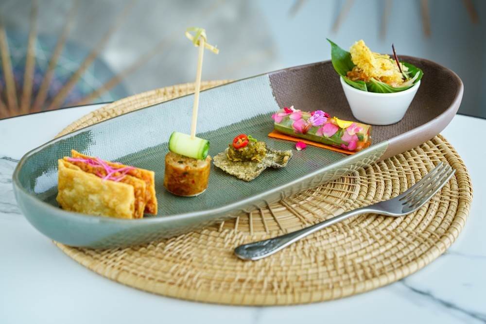 The menu’s recommended dish Mai’s Samplers (pictured) comprises tasting size portions of five different delicacies.