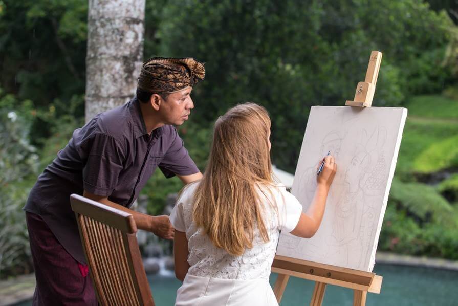 An art class with a view at Tanah Gajah Ubud