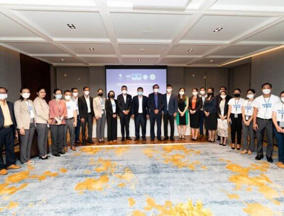 Staff from Hyatt Regency Phnom Penh and NIEI celebrate the new arrangement linking the hotel with the skills institution