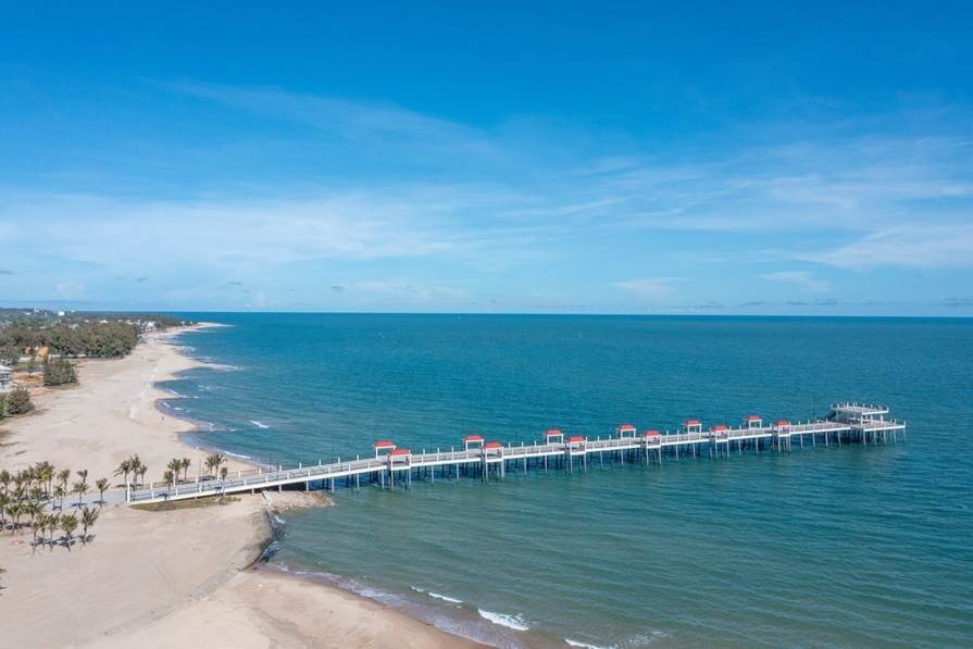 Stretching over 270 metres into the East Sea, the pier is a first for Vietnam.