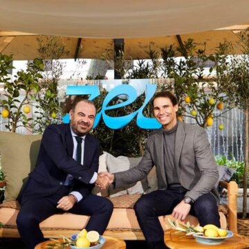 Rafael Nadal and Gabriel Escarrer, CEO of Meliá Hotels International at press conference for ZEL launch