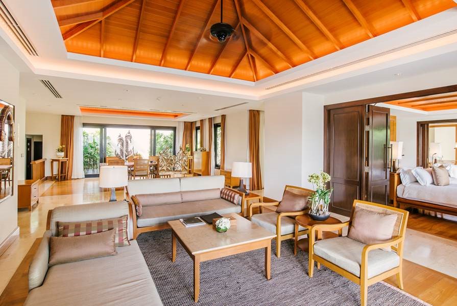 Signature two-bedroom villa residences at Trisara still offer plenty of room for families and groups of friends to stretch out in ultra-chic splendour