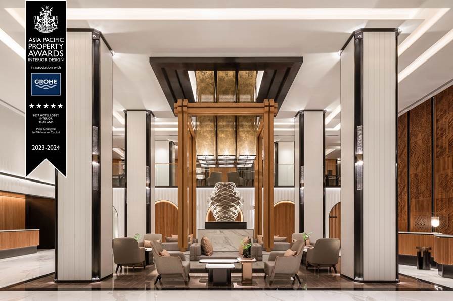 Asia Pacific Property Awards 2023 accolade for Best Hotel Lobby Interior Thailand