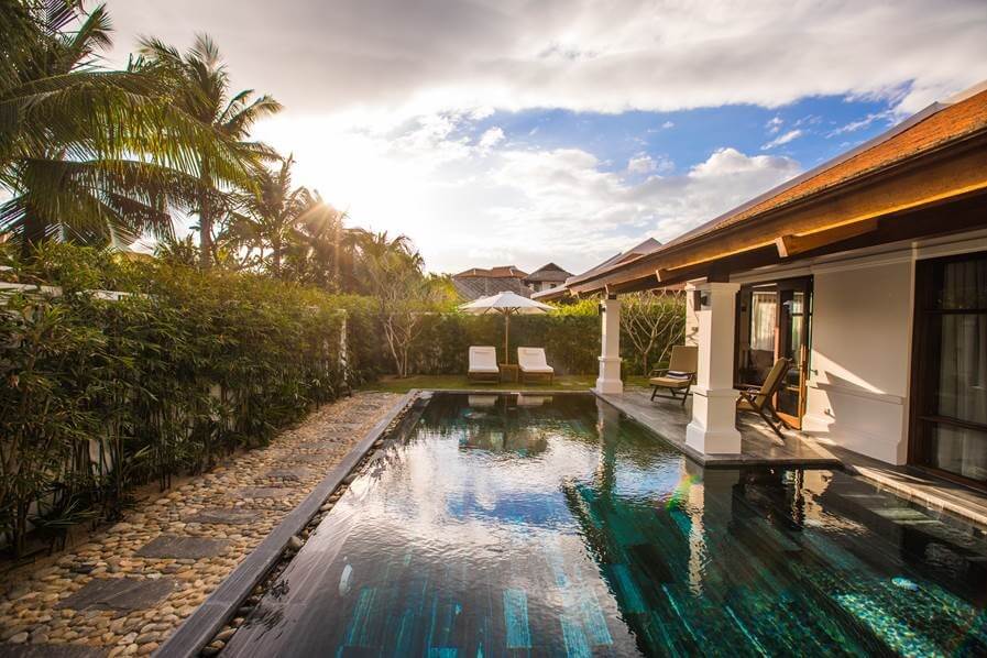 The spa villas feature their own private pools.