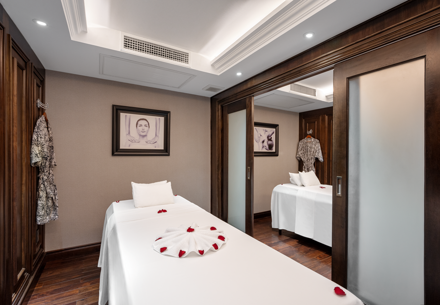 An onboard spa adds to an overall feeling of indulgent cruising bliss