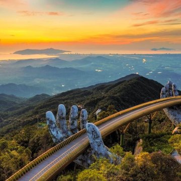 The famous Golden Bridge in the Sun World Ba Na Hills Entertainment Complex has become an icon of Vietnam
