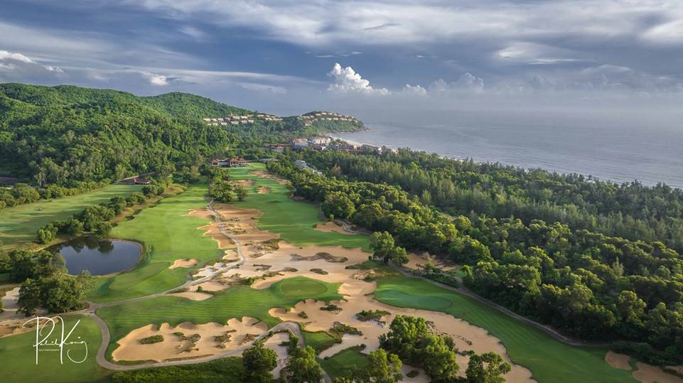 The Sir Nick Faldo Signature layout at Laguna Golf Lang Co is sandwiched between the mountains and the sea