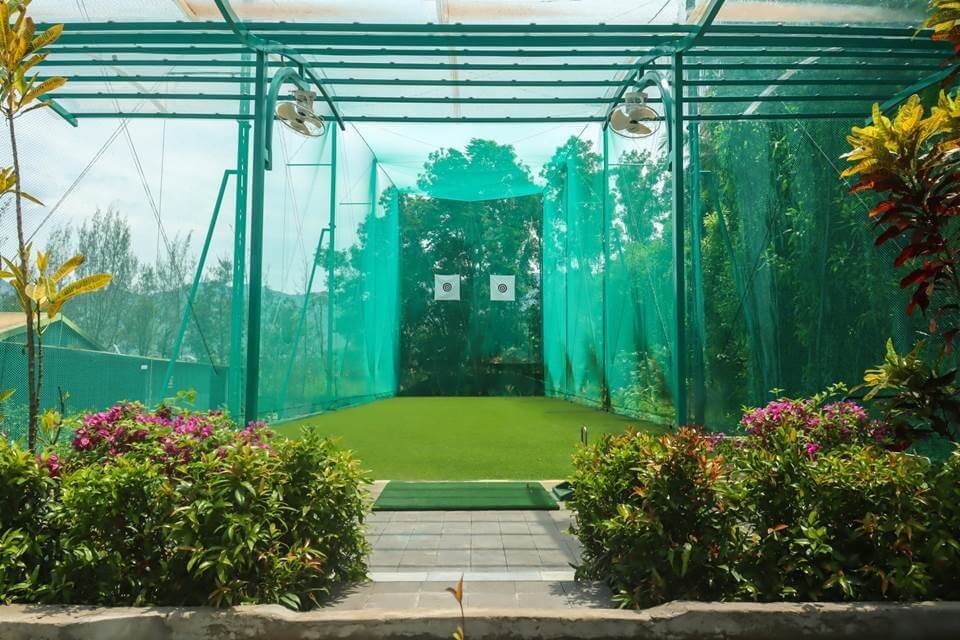 Spanning 1700sqm, the new 18-hole mini golf course is adjacent to the new 500sqm driving range (pictured) and pavilion-style clubhouse. 