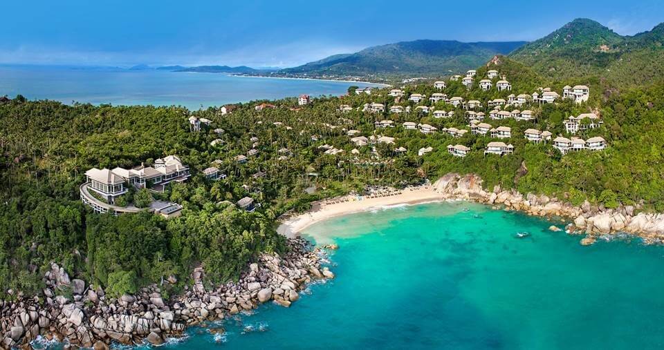 Commanding 38 acres of the southeastern peninsular of the island, the spectacular resort of Banyan Tree Samui offers 88 villas, all sea-facing with infinity pools.