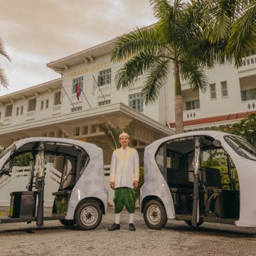 New eco-friendly electric tuk-tuks at Raffles Grand Hotel d'Angkor