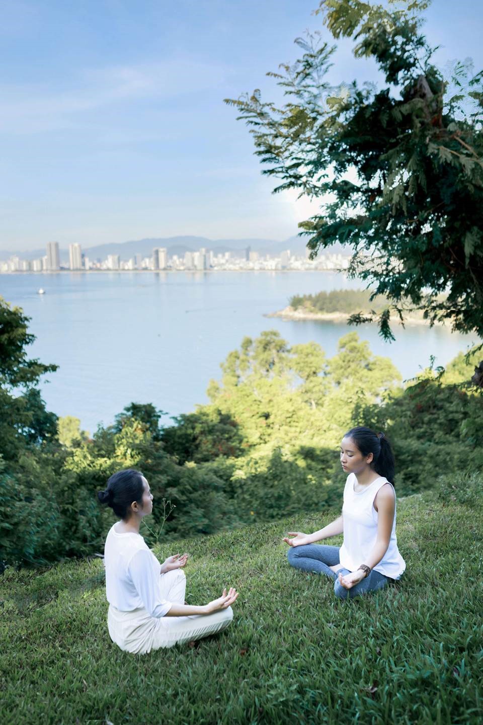 Meditation by Lady Buddha at Linh Ung Pagoda