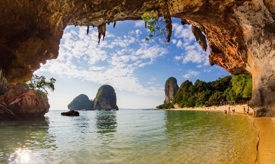 Phra Nang Cave Beach is a stunning paradise of cavernous limestone cliffs.