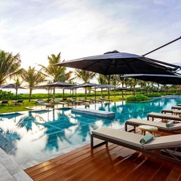 The main swimming pool at Maia Resort Quy Nhon, an idyllic beachside haven in central Vietnam.